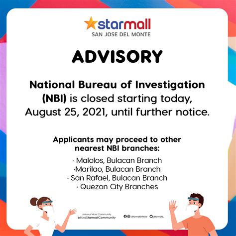 Advisory: NBI is closed .